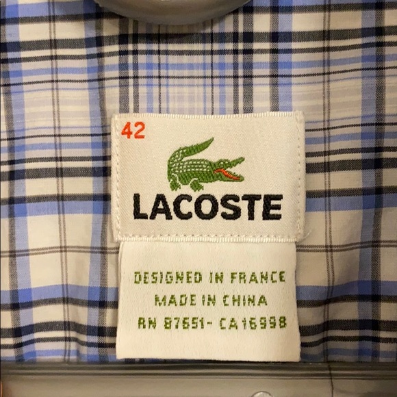 Lacoste plaid button down - Picture 3 of 4